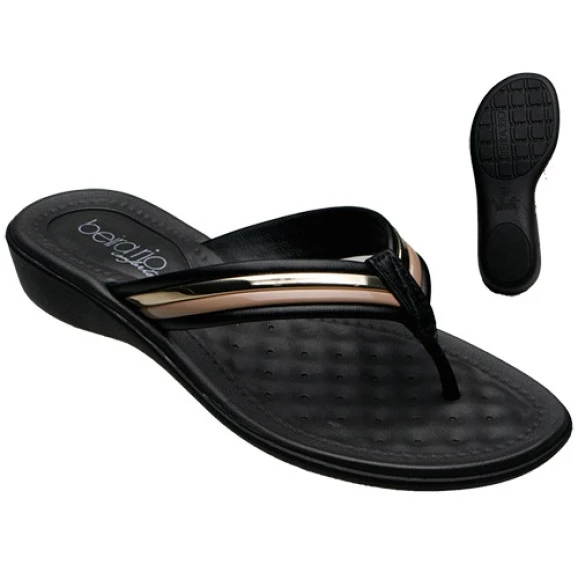 BEIRA RIO 8224 804 14194 34/39 PRETO/BEGE/DOURADO (GF)