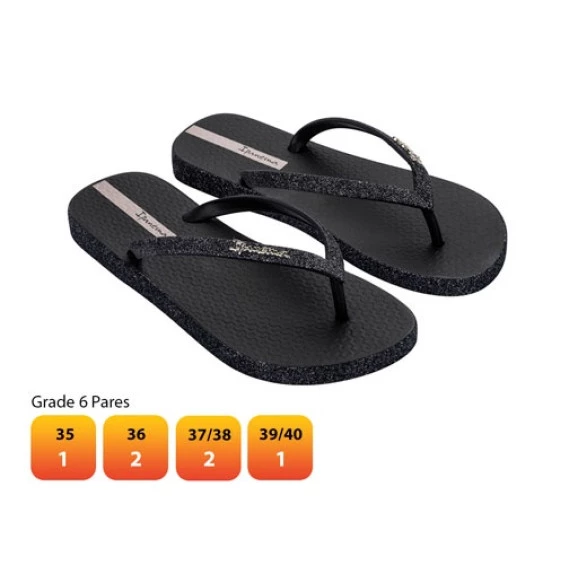 IPANEMA MAXI GLOW 27000 35/40 PRETO/GRAFITE GLITTER (GAK786) (GF) (CX6)