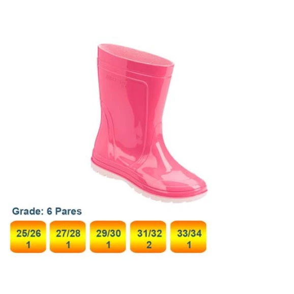 BOTA JETSKY 0348 25/34 ROSA C/ MEIA (G53283) (GF) (CX6)