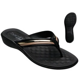BEIRA RIO 8224 804 14194 34/39 PRETO/BEGE/DOURADO (GF)